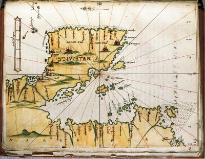 Kort over Mellemamerika og Peru (kort) af Alonso de Santa Cruz