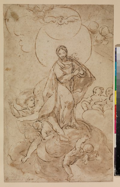 Jomfru af den ubesmittede undfangelse, recto, 1600-tallet af Alonso del Arco