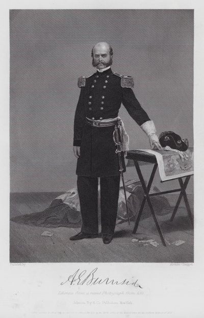Ambrose Everett Burnside (gravering) af Alonzo (after) Chappel
