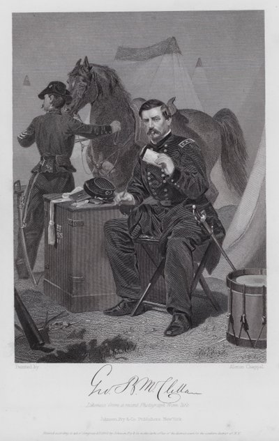 George Brinton McClellan (gravering) af Alonzo (after) Chappel