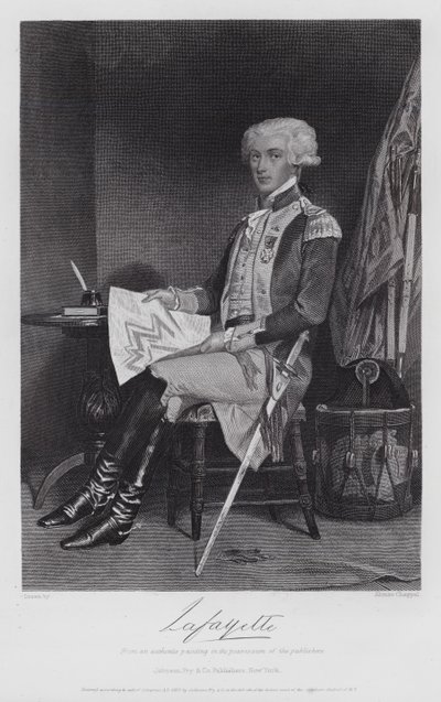 Gilbert Motier De Lafayette (gravering) af Alonzo (after) Chappel