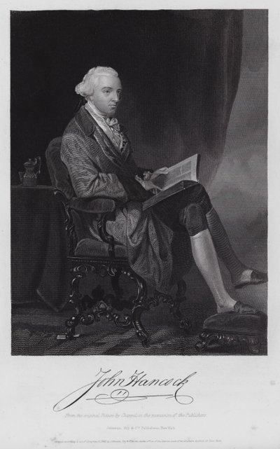 John Hancock (gravering) af Alonzo (after) Chappel