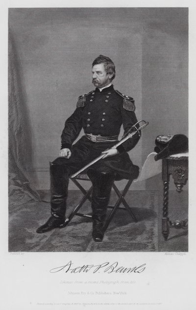 Nathaniel Prentiss Banks (gravering) af Alonzo (after) Chappel