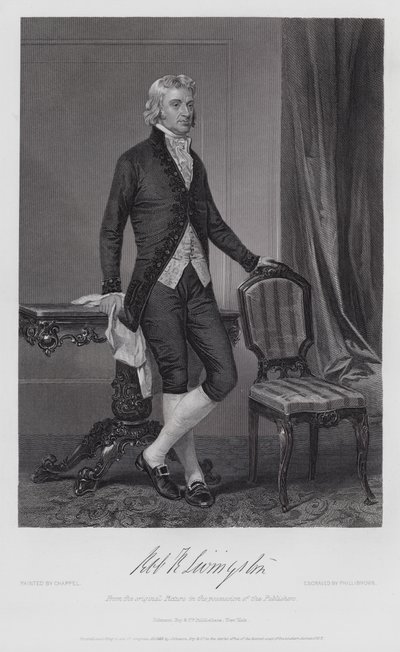 Robert R Livingston (gravering) af Alonzo (after) Chappel