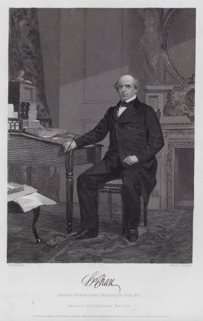 Salmon Portland Chase (gravering) af Alonzo (after) Chappel