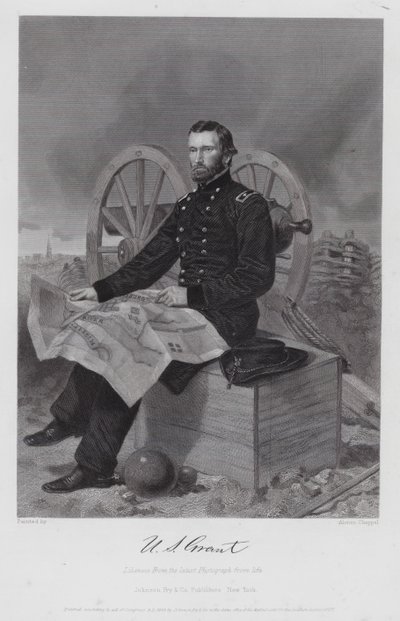 Ulysses S Grant (gravering) af Alonzo (after) Chappel