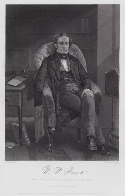 William Hickling Prescott (gravering) af Alonzo (after) Chappel