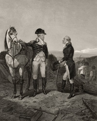 Første møde mellem George Washington og Alexander Hamilton, fra 