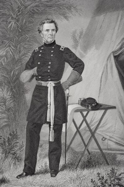Portræt af Ormsby MacKnight Mitchel (1809-62) (litho) af Alonzo Chappel