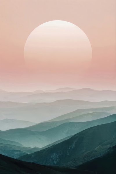 Pastelfarvet bjerghorisont af Alpenglow Workshop
