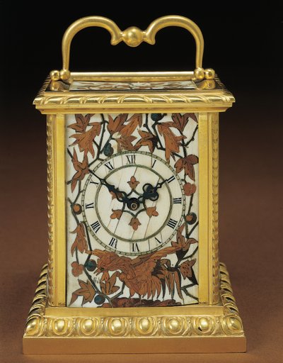 Vognur, fra et Napoleon III firedelt skrivebordssæt, intarsia af Duvinage og Harinckouk, ca. 1877 (ormolu monteret elfenben og frugttræ) (476432 og 476441) af Alphonse Gustave Giroux