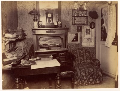 Mordet på enken Bertrand ... Udsigt til omklædningsrummet efter forbrydelsen af Alphonse Bertillon