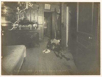 Udsigt over spisestuen, hvor liget blev fundet af Alphonse Bertillon
