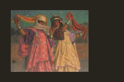 Tørklædedansen (olie på lærred) af Alphonse Etienne Dinet