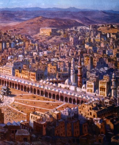Udsigt over Mekka, 1918 af Alphonse Etienne Dinet