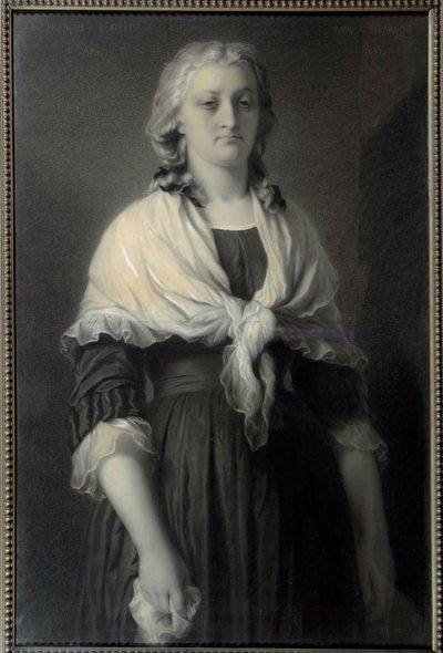 Portræt af dronning Marie Antoinette (1755-1793) på portneren Dronningen, repræsenteret i 1793, bærer sorg. Kultegning af Alphonse Francois (1814-1888) 1851 søn. 0,72x1,11 m Malmaison, musee du chateau af Alphonse François