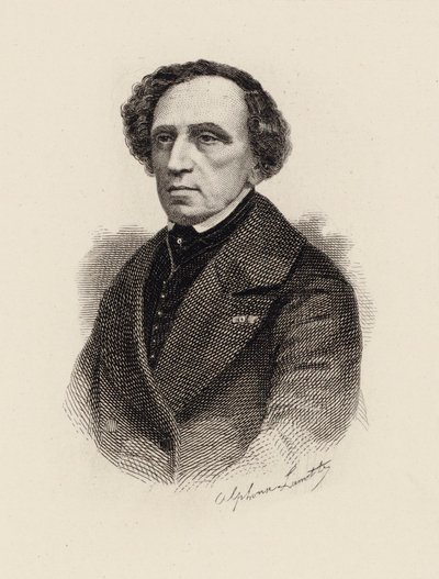 Portræt af komponisten Giacomo Meyerbeer 1791-1864, 1875. af Alphonse Lamotte