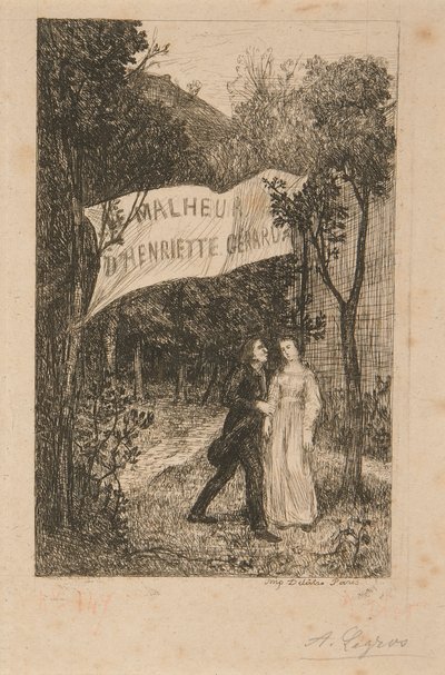 2 Illustrationer til Le Malheur d af Alphonse Legros