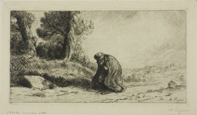 En vagabond, der går langs en bane af Alphonse Legros