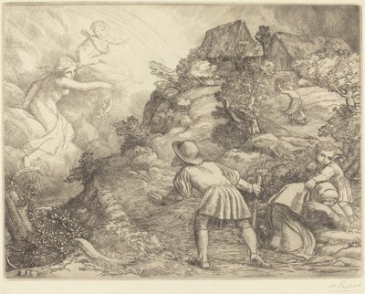 Allegori om bonden og formuen: allegorisk emne af Alphonse Legros