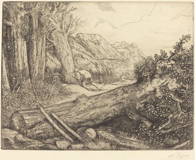 Hos Træhuggeres Hjem Chez les bucherons. af Alphonse Legros