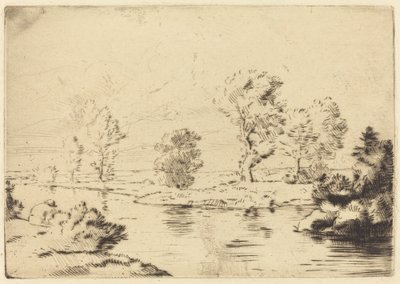 Banks of the Marne (Marne Board) af Alphonse Legros