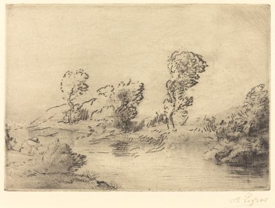 Banks of the Marne Edge of the Marne. af Alphonse Legros