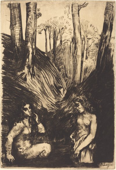 Badende Badegæster. af Alphonse Legros