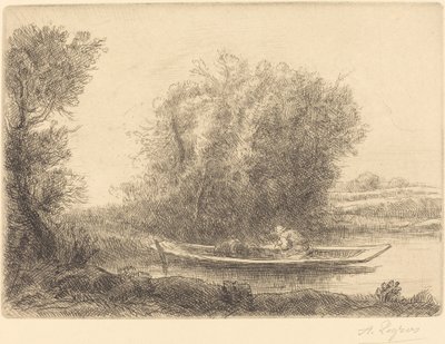 Bend in the River (Un coin de riviere) af Alphonse Legros