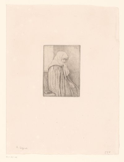 Bretonsk kvinde med tørklæde af Alphonse Legros