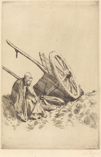 Broken Cart Den ødelagte vogn. af Alphonse Legros