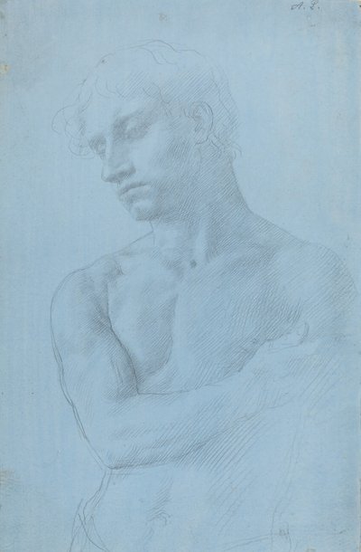 Buste af nøgen mand. af Alphonse Legros