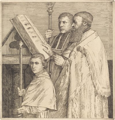 Korister, 2. tallerken (Le lutrin) af Alphonse Legros