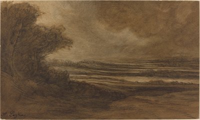 Landskabet i Bourgogne [recto] af Alphonse Legros