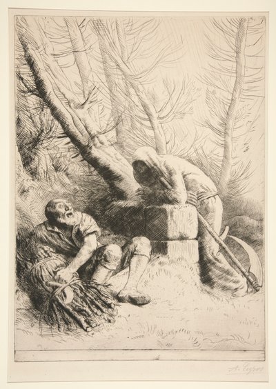 Døden og Skovhuggeren af Alphonse Legros