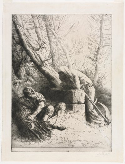 Døden og skovhuggeren, 1881. af Alphonse Legros