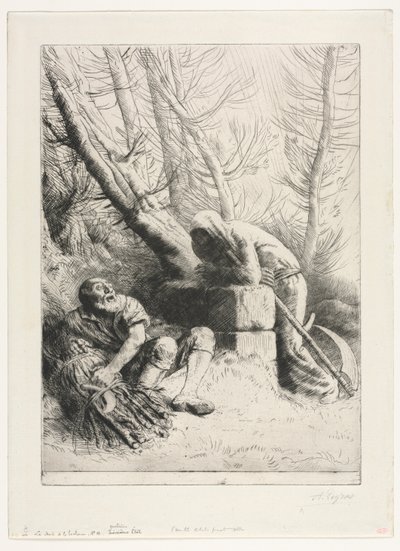 Døden og skovhuggeren, 1881. af Alphonse Legros
