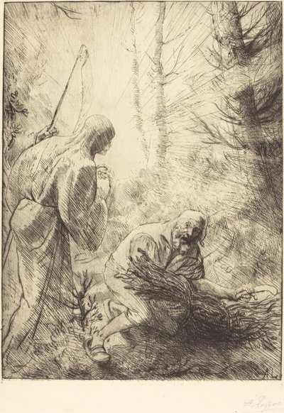 Døden og Skovhuggeren, 2. plade La mort et le bucheron. af Alphonse Legros