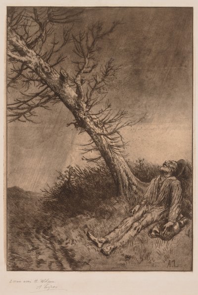 Vagabonds død, ca. 1875. af Alphonse Legros