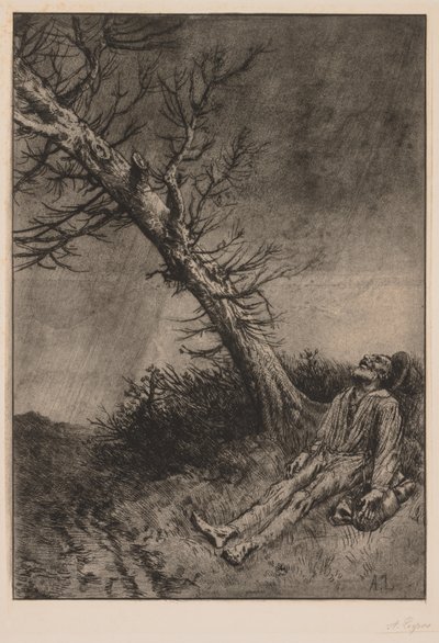 Vagabondens død. af Alphonse Legros