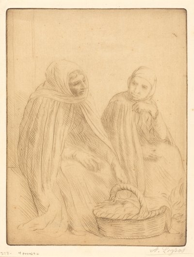Æggesælgere, 1. plade Æggesælgere. af Alphonse Legros