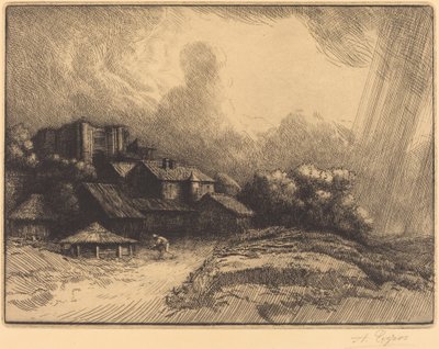 Gård ved Klosteret Klostergården. af Alphonse Legros