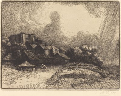 Gård ved Klosteret Klostergården. af Alphonse Legros