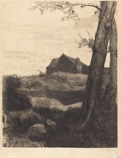 Gård med stort træ Gård med stort træ. af Alphonse Legros