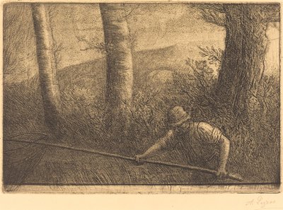 Fisker med et bøjle-net La peche a la problemer. af Alphonse Legros
