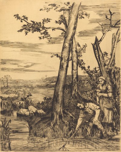 Fiskeri efter krebs af Alphonse Legros