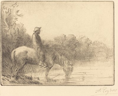 Fording a River (Le gue) af Alphonse Legros