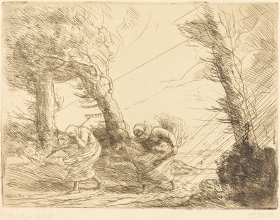 Høstmaskiner overrasket af stormen Høstmaskiner overrasket af stormen. af Alphonse Legros