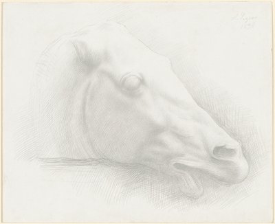 Hoved af en hest fra Parthenon af Alphonse Legros