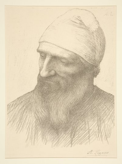 En mands hoved af Alphonse Legros